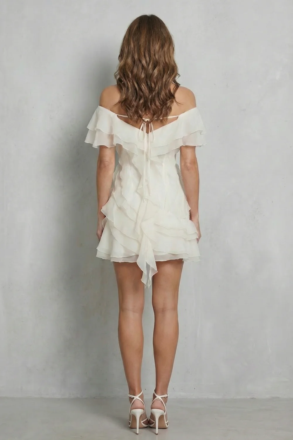 Veloura – Ruffled off-shoulder charm – Mini dress - Image 4