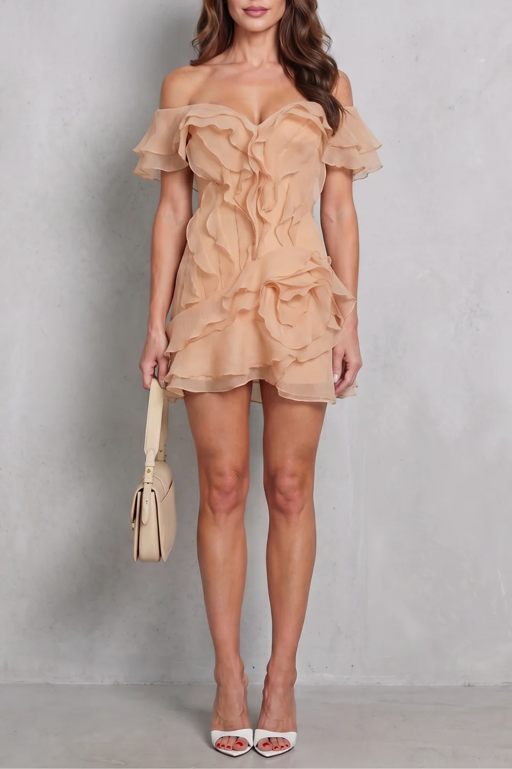 Veloura – Ruffled off-shoulder charm – Mini dress - Image 7