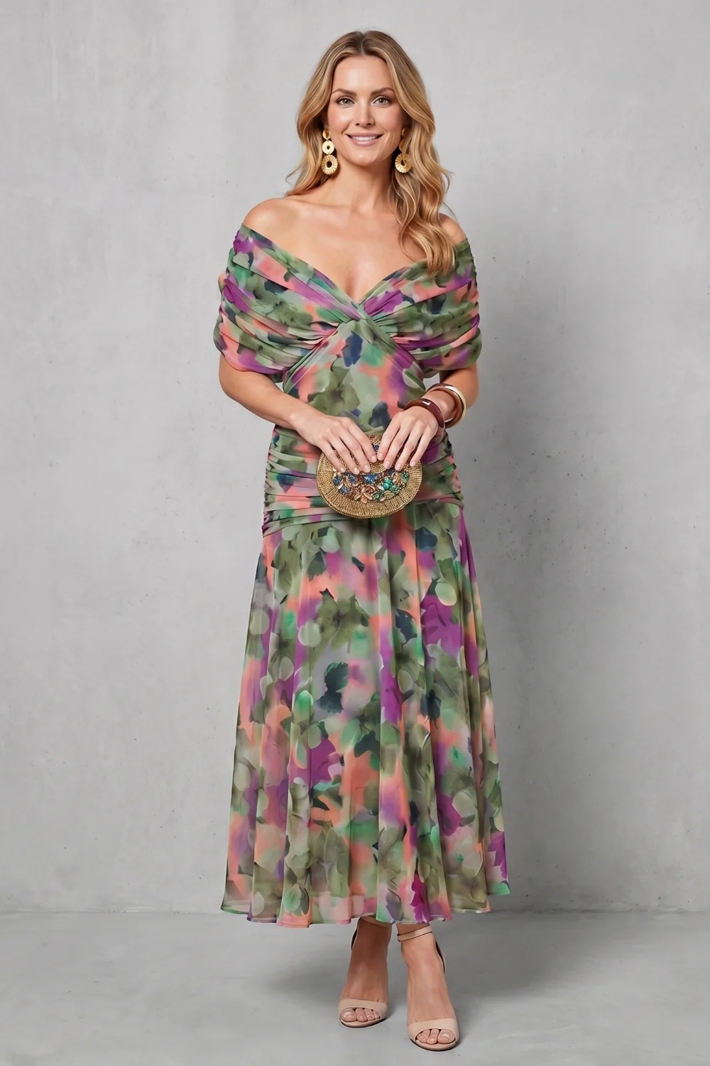 Verdelisse – Draped floral flow – Maxi dress - Image 2