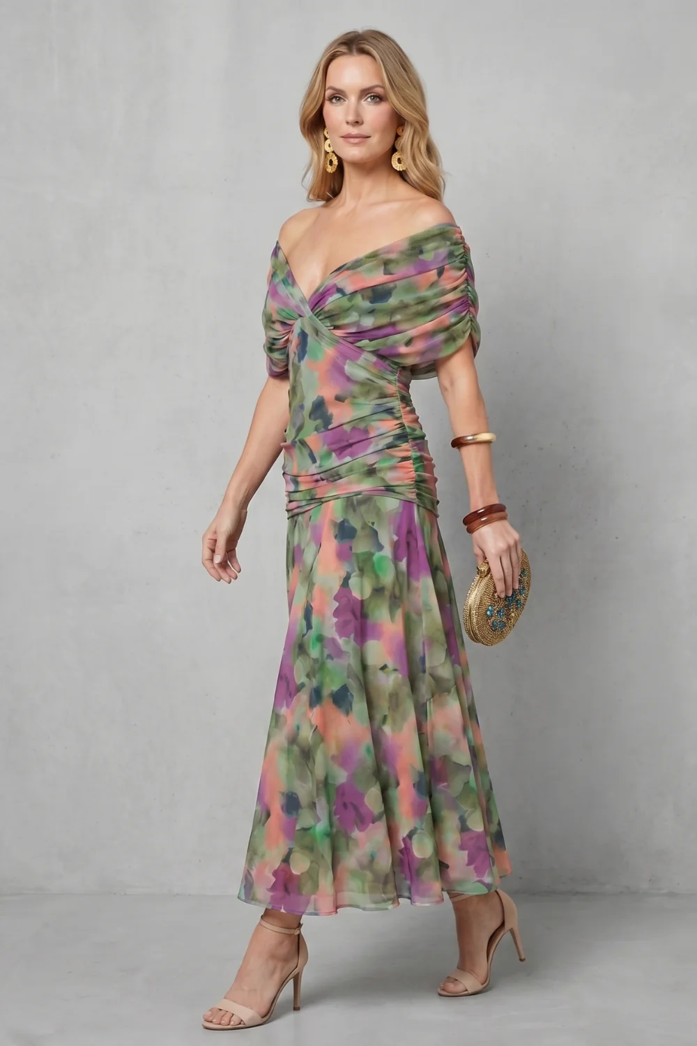 Verdelisse – Draped floral flow – Maxi dress - Image 3