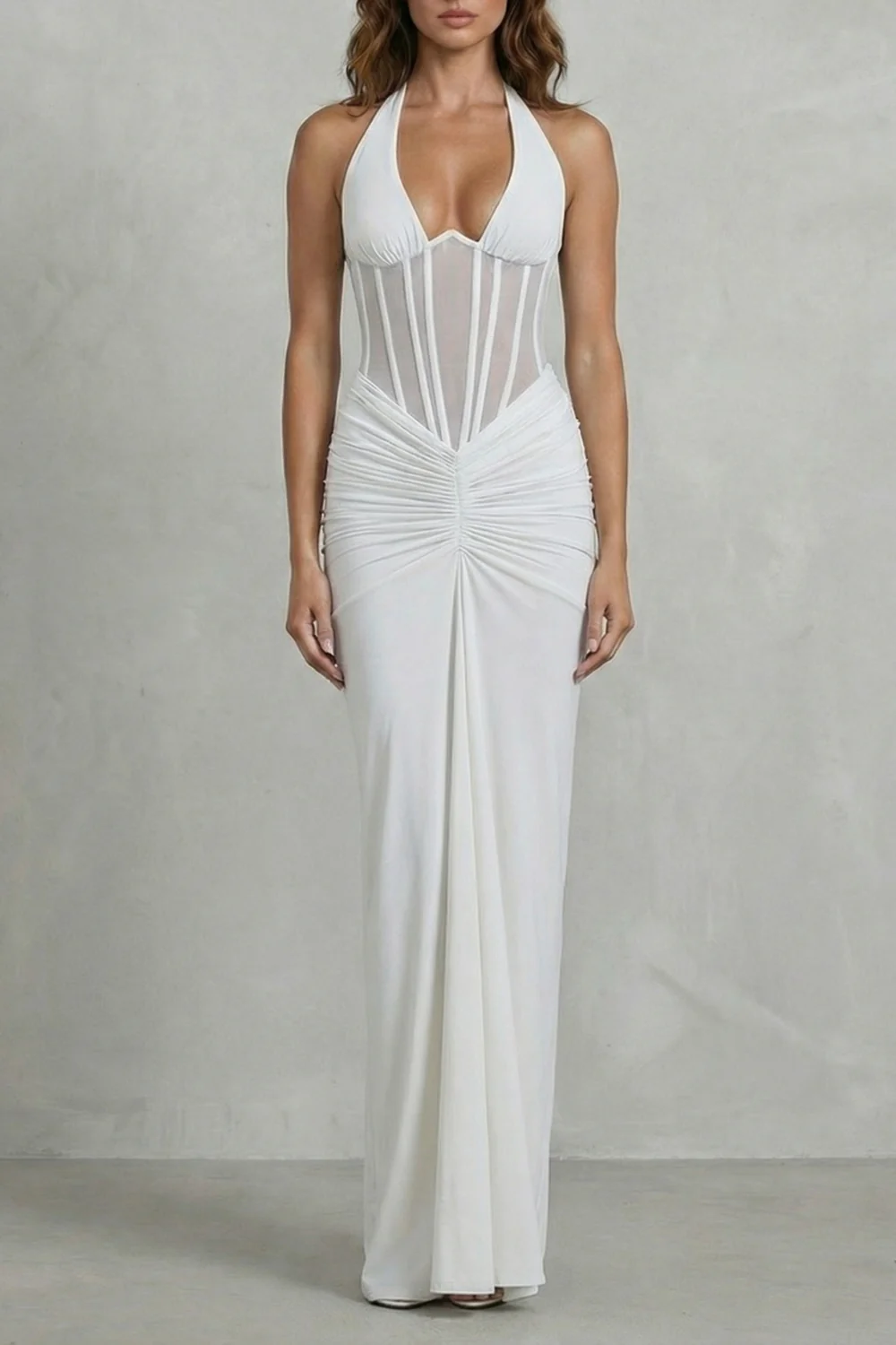 Verity – Sculpted allure – Women’s Halter Neck Corset Maxi Dress - Image 5
