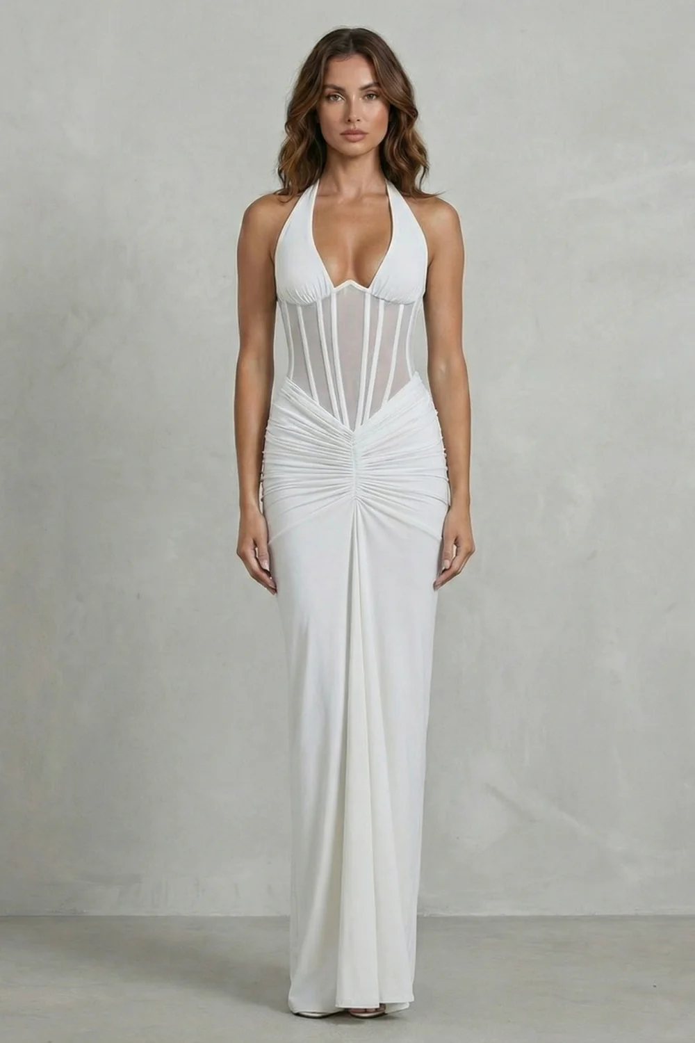 Verity – Sculpted allure – Women’s Halter Neck Corset Maxi Dress - Image 6