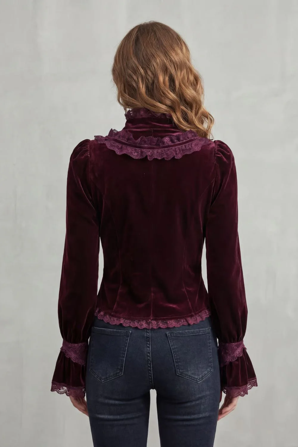 Vignoletta – Ruffled velvet lace – Victorian blouse - Image 3