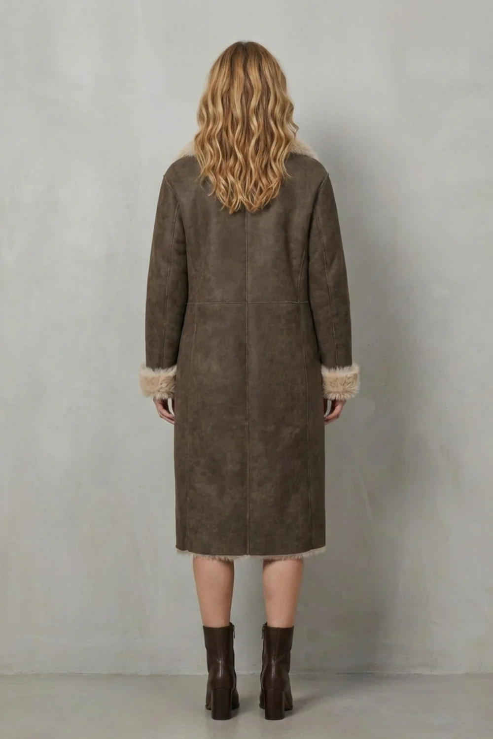 Virellia – Reversible texture – Faux shearling coat - Image 4