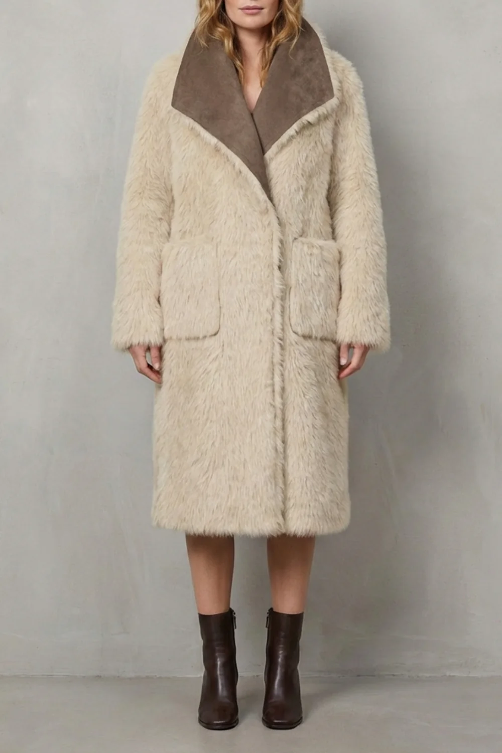 Virellia – Reversible texture – Faux shearling coat - Image 6