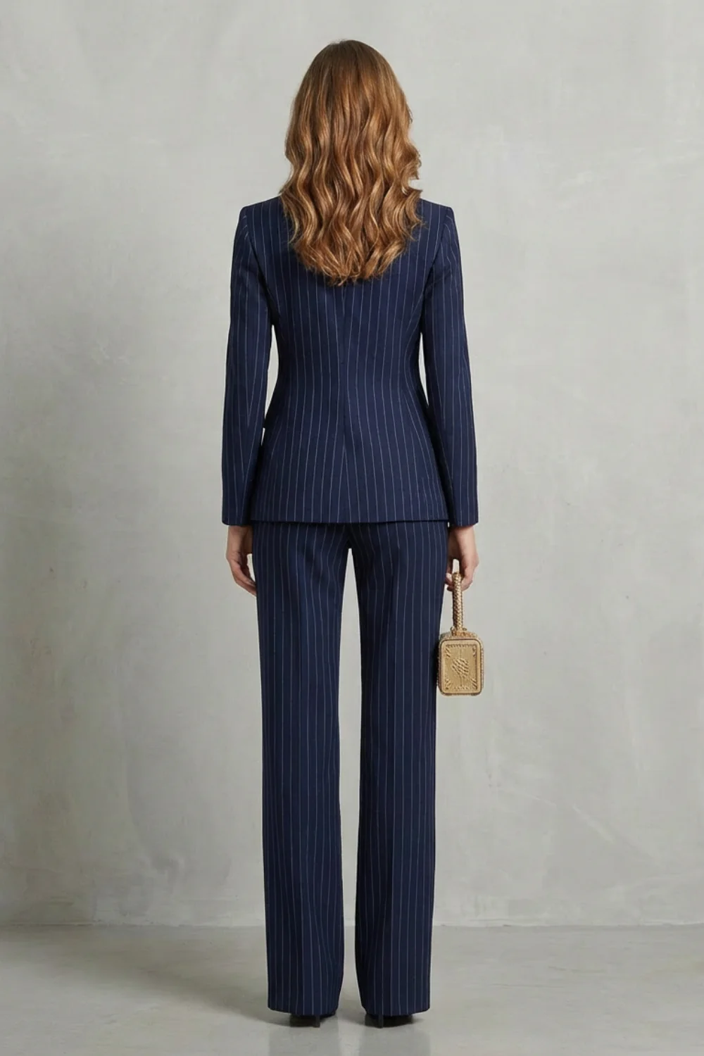 Vivienne – Double-Breasted Pinstripe Power Suit – Two-Piece Set - Image 4