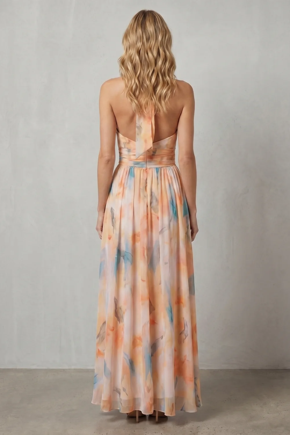 Vivienne – Watercolour halter grace – Maxi dress - Image 4