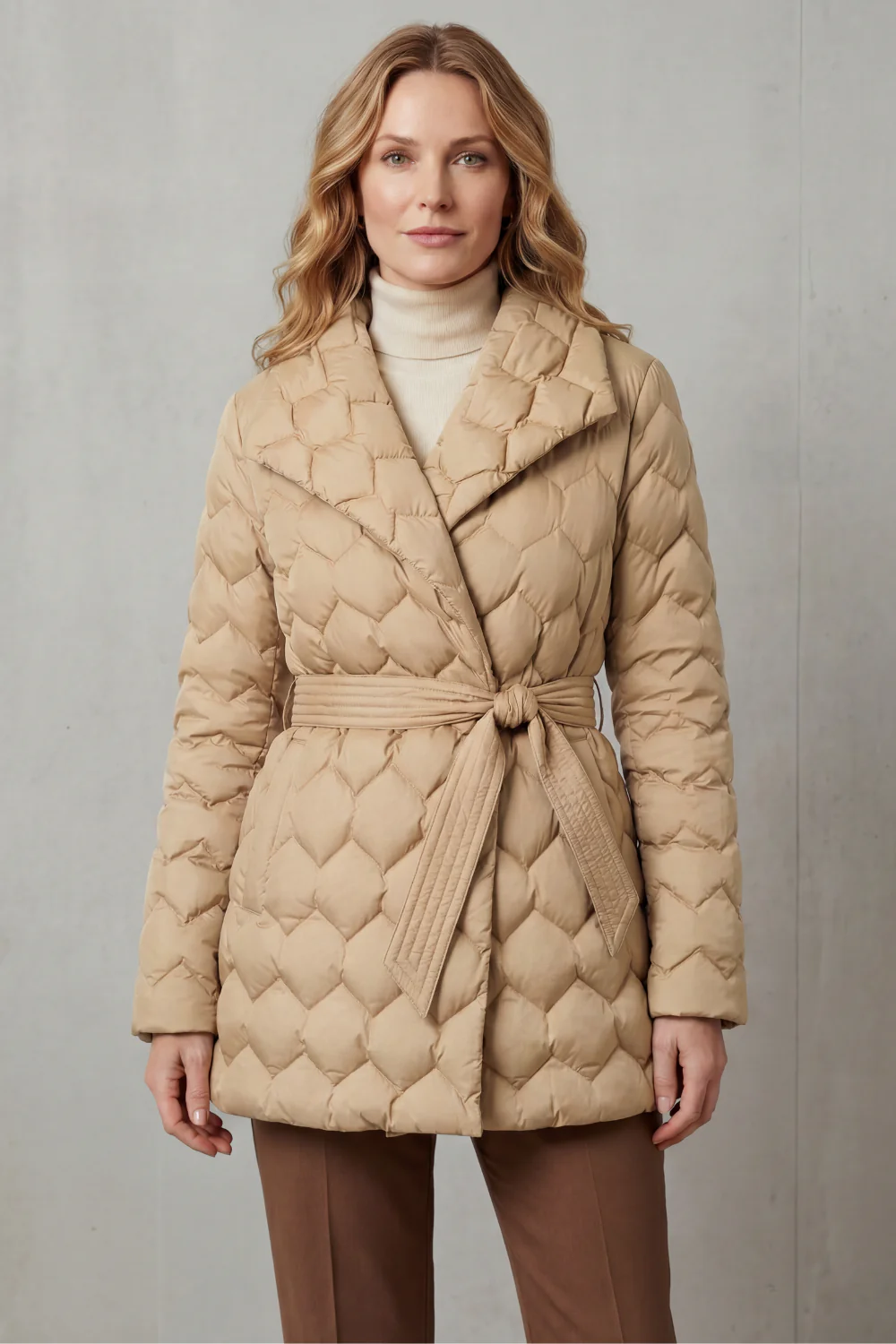 Solenza – Sculpted quilt – Belted puffer jacket - Image 5