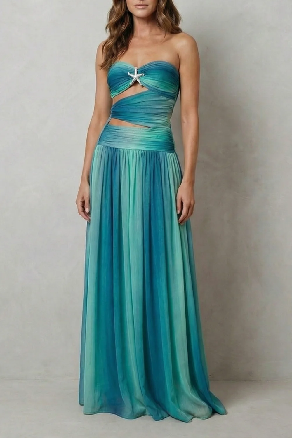 Zafrina – Sunset ombré allure – Strapless maxi dress - Image 5