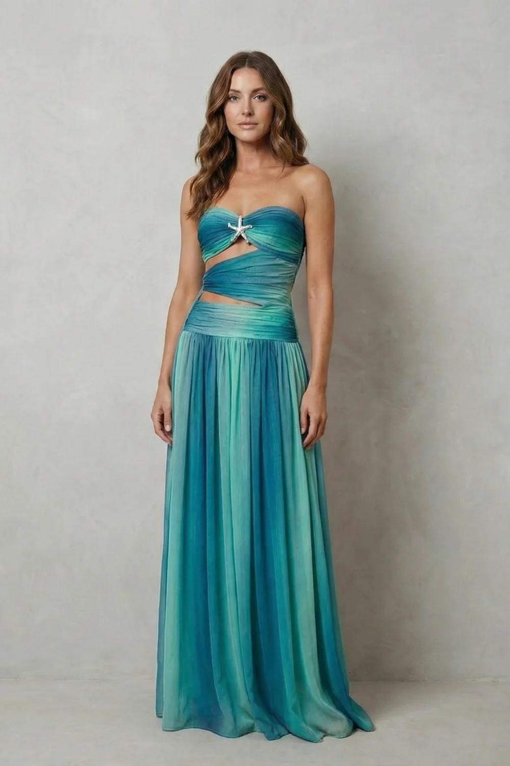 Zafrina – Sunset ombré allure – Strapless maxi dress - Image 6