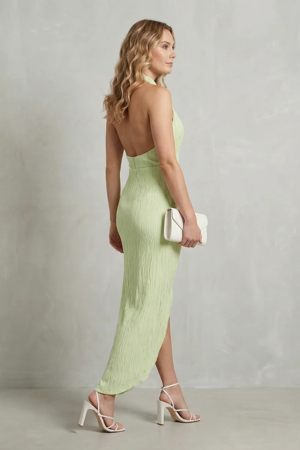 Zephyrelle – Pleated backless allure – Maxi dress - Image 3